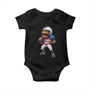 Funny Coqui Frog Puerto Rico Playing Football Baby Onesie Boricua Game Day TS11 Black Print Your Wear