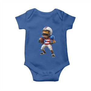 Funny Coqui Frog Puerto Rico Playing Football Baby Onesie Boricua Game Day TS11 Royal Blue Print Your Wear