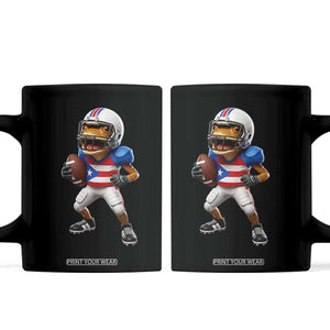 Funny Coqui Frog Puerto Rico Playing Football Coffee Mug Boricua Game Day TS11 Black Print Your Wear