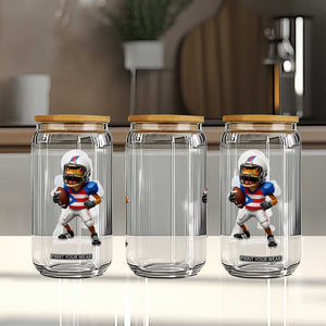 Funny Coqui Frog Puerto Rico Playing Football Glass Can Boricua Game Day TS11 Print Your Wear