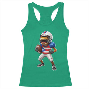 Funny Coqui Frog Puerto Rico Playing Football Racerback Tank Top Boricua Game Day TS11 Irish Green Print Your Wear