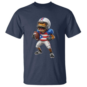 Funny Coqui Frog Puerto Rico Playing Football T Shirt Boricua Game Day TS11 Navy Print Your Wear