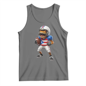 Funny Coqui Frog Puerto Rico Playing Football Tank Top Boricua Game Day TS11 Black Heather Print Your Wear