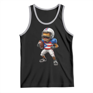 Funny Coqui Frog Puerto Rico Playing Football Tank Top Boricua Game Day TS11 Black Athletic Heather Print Your Wear