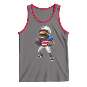 Funny Coqui Frog Puerto Rico Playing Football Tank Top Boricua Game Day TS11 Deep Heather Red Print Your Wear