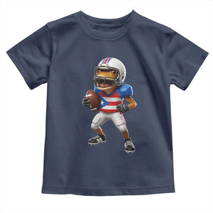 Funny Coqui Frog Puerto Rico Playing Football Toddler T Shirt Boricua Game Day TS11 Navy Print Your Wear