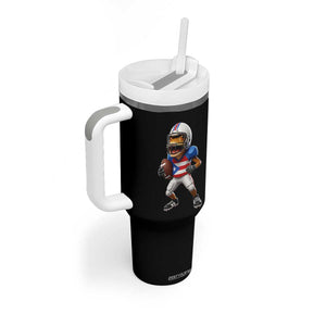 Funny Coqui Frog Puerto Rico Playing Football Tumbler With Handle Boricua Game Day TS11 Print Your Wear