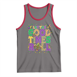 Mardi Gras Let The Good Times Roll Tank Top Funny Carnival TS11 Deep Heather Red Print Your Wear