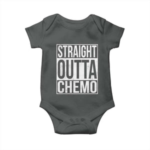 Straight Outta Chemo Baby Onesie Funny Battle Cancer Gift TS11 Dark Heather Print Your Wear