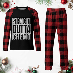 Straight Outta Chemo Plaid Pajama Set Funny Battle Cancer Gift TS11 Buffalo Plaid Print Your Wear