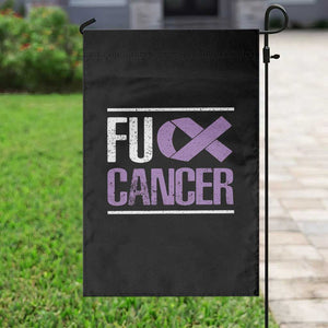Fuck Cancer Garden Flag Funny National Cancer Prevention Month Lavender Ribbon TS11 Print Your Wear
