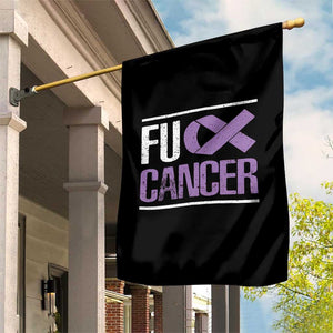Fuck Cancer Garden Flag Funny National Cancer Prevention Month Lavender Ribbon TS11 Print Your Wear