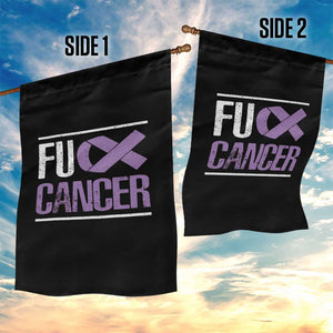 Fuck Cancer Garden Flag Funny National Cancer Prevention Month Lavender Ribbon TS11 Print Your Wear