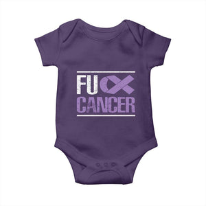 Fuck Cancer Baby Onesie Funny National Cancer Prevention Month Lavender Ribbon TS11 Purple Print Your Wear
