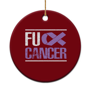 Fuck Cancer Ceramic Ornament Funny National Cancer Prevention Month Lavender Ribbon TS11 1pc Red Print Your Wear