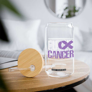 Fuck Cancer Glass Can Funny National Cancer Prevention Month Lavender Ribbon TS11 Print Your Wear