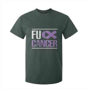 Fuck Cancer T Shirt For Kid Funny National Cancer Prevention Month Lavender Ribbon TS11 Dark Forest Green Print Your Wear