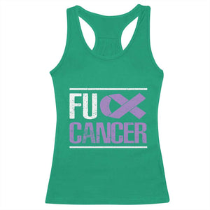 Fuck Cancer Racerback Tank Top Funny National Cancer Prevention Month Lavender Ribbon TS11 Irish Green Print Your Wear