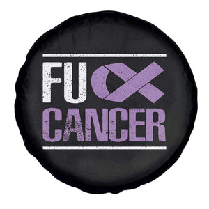 Fuck Cancer Spare Tire Cover Funny National Cancer Prevention Month Lavender Ribbon TS11 Print Your Wear
