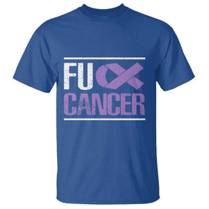 Fuck Cancer T Shirt Funny National Cancer Prevention Month Lavender Ribbon TS11 Royal Blue Print Your Wear