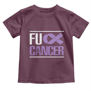 Fuck Cancer Toddler T Shirt Funny National Cancer Prevention Month Lavender Ribbon TS11 Maroon Print Your Wear
