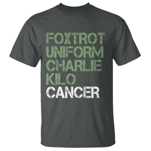 Foxtrot Uniform Charlie Kilo Cancer T Shirt Funny Fuck Cancer Military Alphabet TS11 Dark Heather Print Your Wear