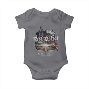 US Route 69 Centennial Celebration Baby Onesie Highway Road 100 Years Anniversary American Flag TS11 Charcoal Print Your Wear