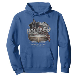 US Route 69 Centennial Celebration Hoodie Highway Road 100 Years Anniversary American Flag TS11 Royal Blue Print Your Wear
