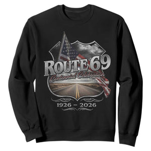 US Route 69 Centennial Celebration Sweatshirt Highway Road 100 Years Anniversary American Flag TS11 Black Print Your Wear