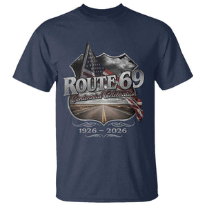 US Route 69 Centennial Celebration T Shirt Highway Road 100 Years Anniversary American Flag TS11 Navy Print Your Wear