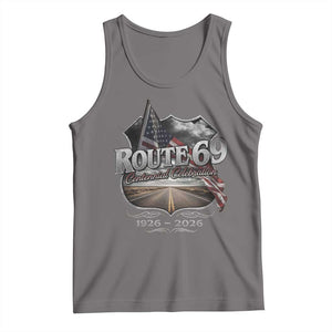 US Route 69 Centennial Celebration Tank Top Highway Road 100 Years Anniversary American Flag TS11 Deep Heather Print Your Wear
