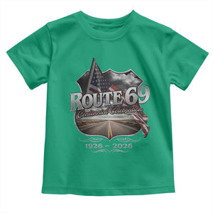 US Route 69 Centennial Celebration Toddler T Shirt Highway Road 100 Years Anniversary American Flag TS11 Irish Green Print Your Wear