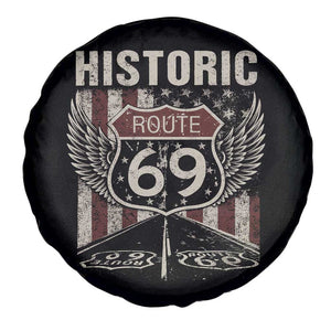 Historic Route 69 Highway Road Spare Tire Cover Americana Vintage USA Flag TS11 Print Your Wear
