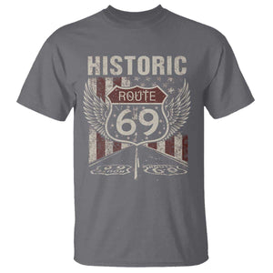 Historic Route 69 Highway Road T Shirt Americana Vintage USA Flag TS11 Charcoal Print Your Wear