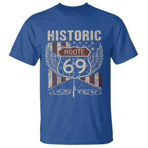 Historic Route 69 Highway Road T Shirt Americana Vintage USA Flag TS11 Royal Blue Print Your Wear