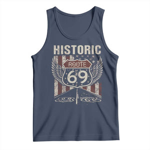 Historic Route 69 Highway Road Tank Top Americana Vintage USA Flag TS11 Navy Print Your Wear