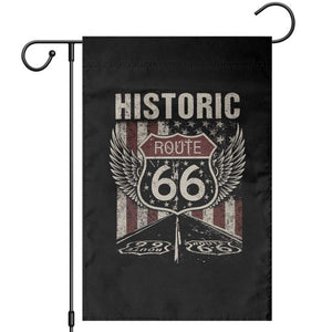 Historic Route Highway 66 Garden Flag Vintage American Flag TS11 Black Print Your Wear