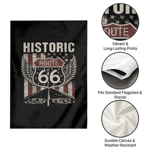 Historic Route Highway 66 Garden Flag Vintage American Flag TS11 Print Your Wear
