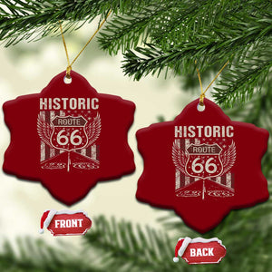 Historic Route Highway 66 Ceramic Ornament Vintage American Flag TS11 Print Your Wear