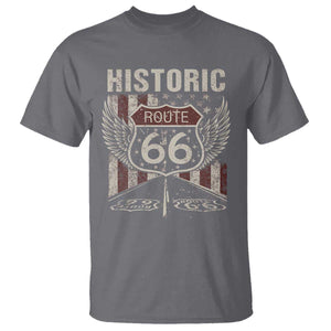 Historic Route Highway 66 T Shirt Vintage American Flag TS11 Charcoal Print Your Wear
