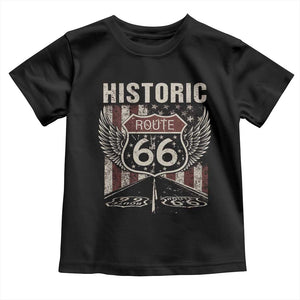 Historic Route Highway 66 Toddler T Shirt Vintage American Flag TS11 Black Print Your Wear