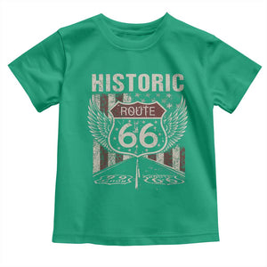 Historic Route Highway 66 Toddler T Shirt Vintage American Flag TS11 Irish Green Print Your Wear