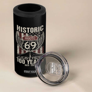 Historic US Route 69 100 Years Anniversary 4 in 1 Can Cooler Tumbler Highway Road Sign Wings Vintage American Flag TS11 Print Your Wear