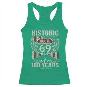 Historic US Route 69 100 Years Anniversary Racerback Tank Top Highway Road Sign Wings Vintage American Flag TS11 Irish Green Print Your Wear