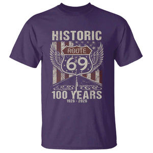 Historic US Route 69 100 Years Anniversary T Shirt Highway Road Sign Wings Vintage American Flag TS11 Purple Print Your Wear