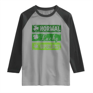 Funny St Patrick's Day Cannabis Weed Raglan Shirt Normal Shamrock Lucky Clover Super Lucky Weed TS11 Sport Gray Black Print Your Wear