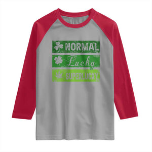 Funny St Patrick's Day Cannabis Weed Raglan Shirt Normal Shamrock Lucky Clover Super Lucky Weed TS11 Sport Gray Red Print Your Wear