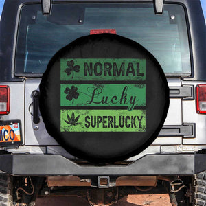 Funny St Patrick's Day Cannabis Weed Spare Tire Cover Normal Shamrock Lucky Clover Super Lucky Weed TS11 No hole Black Print Your Wear