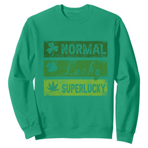 Funny St Patrick's Day Cannabis Weed Sweatshirt Normal Shamrock Lucky Clover Super Lucky Weed TS11 Irish Green Print Your Wear