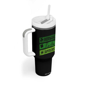 Funny St Patrick's Day Cannabis Weed Tumbler With Handle Normal Shamrock Lucky Clover Super Lucky Weed TS11 Print Your Wear